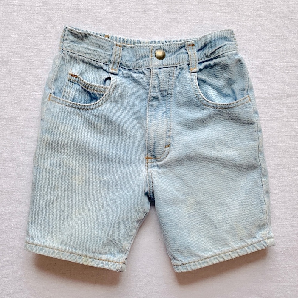 Vintage Sostanza Girls Light Blue Jean Denim Shorts 100% Cotton Made in USA 6
